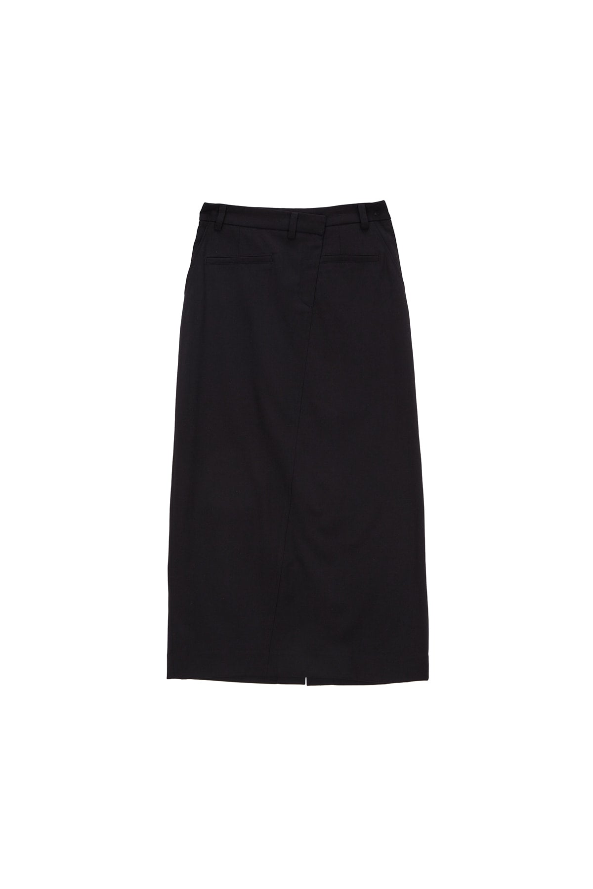 Matin Kim - Diagonal Detail Long Skirt (Black) product image 1 | TRAB K-Fashion Australia