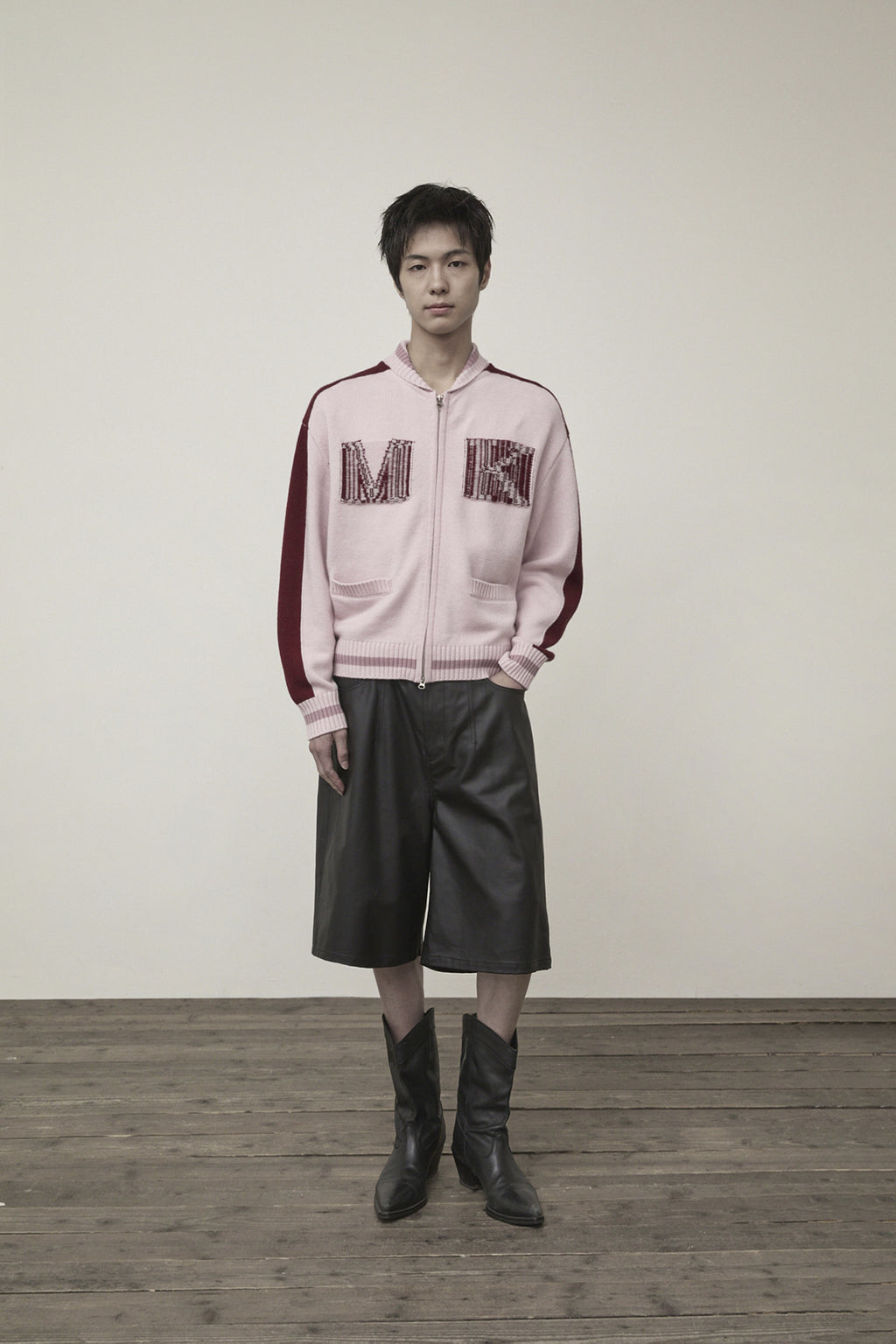 Matin Kim - Matin Kim Initial Knit Zip Up (Pink) product image 8 | TRAB K-Fashion Australia