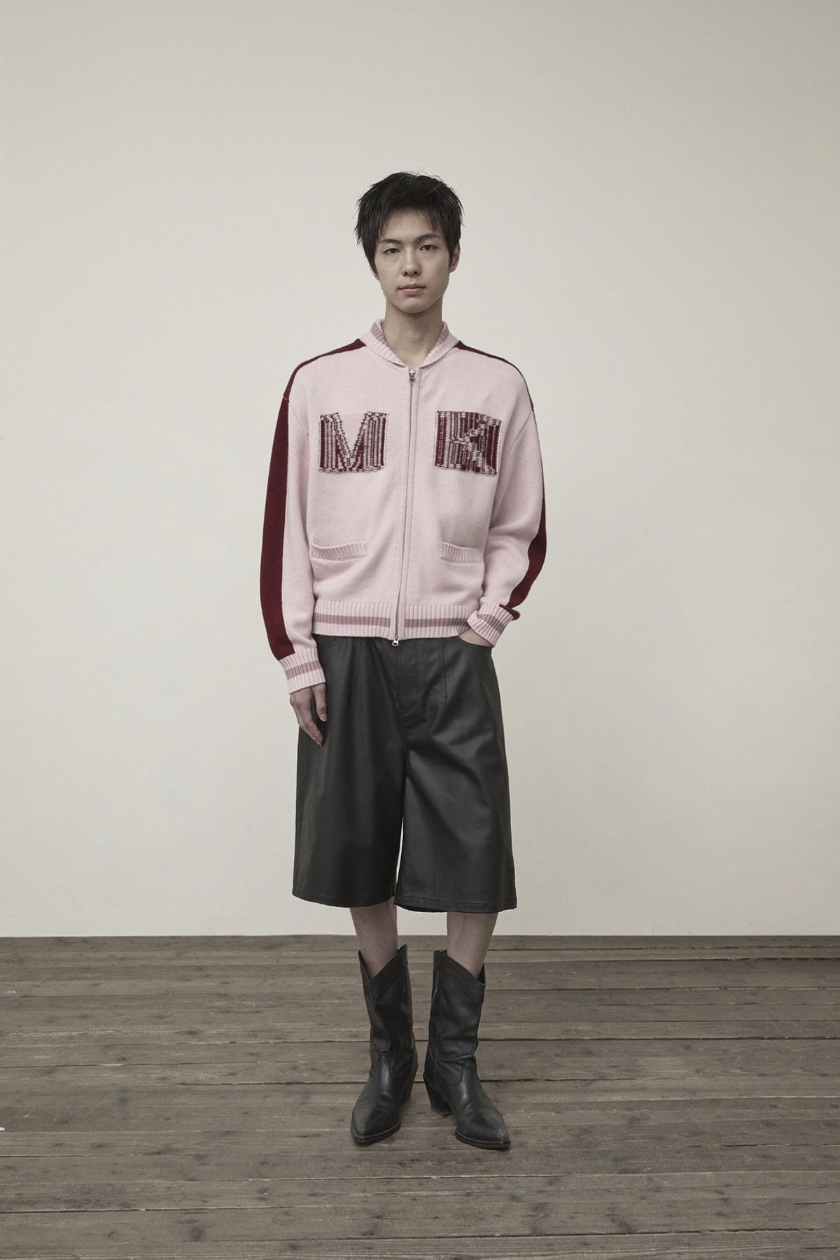 Matin Kim - Matin Kim Initial Knit Zip Up (Pink) product image 8 | TRAB K-Fashion Australia
