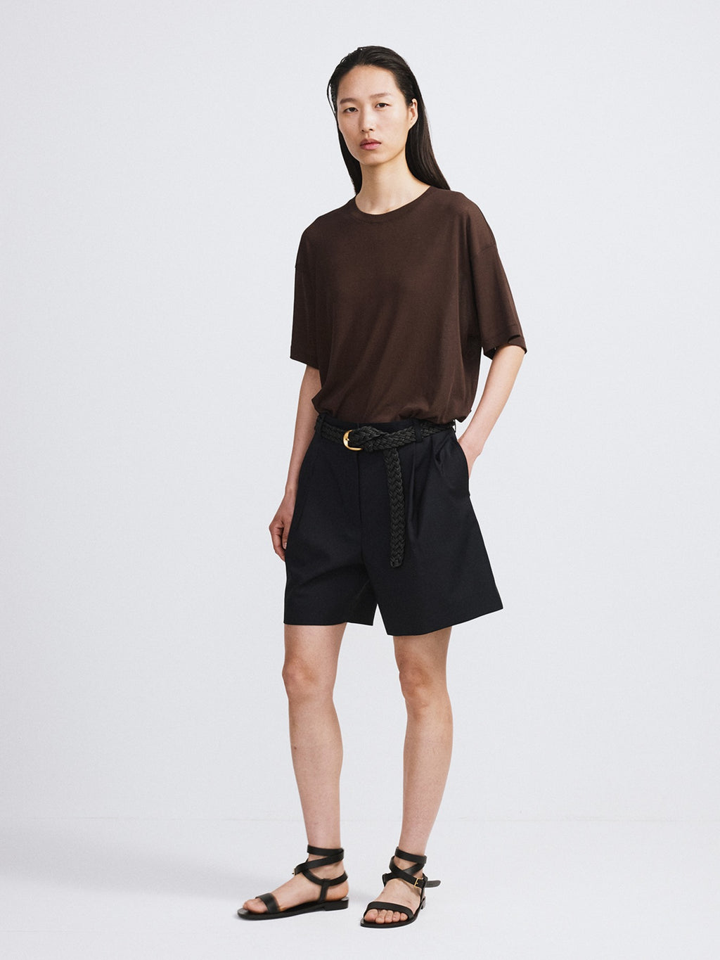 Recto - Double Pleated Shorts (Dark Navy) product image 1 | TRAB K-Fashion Australia