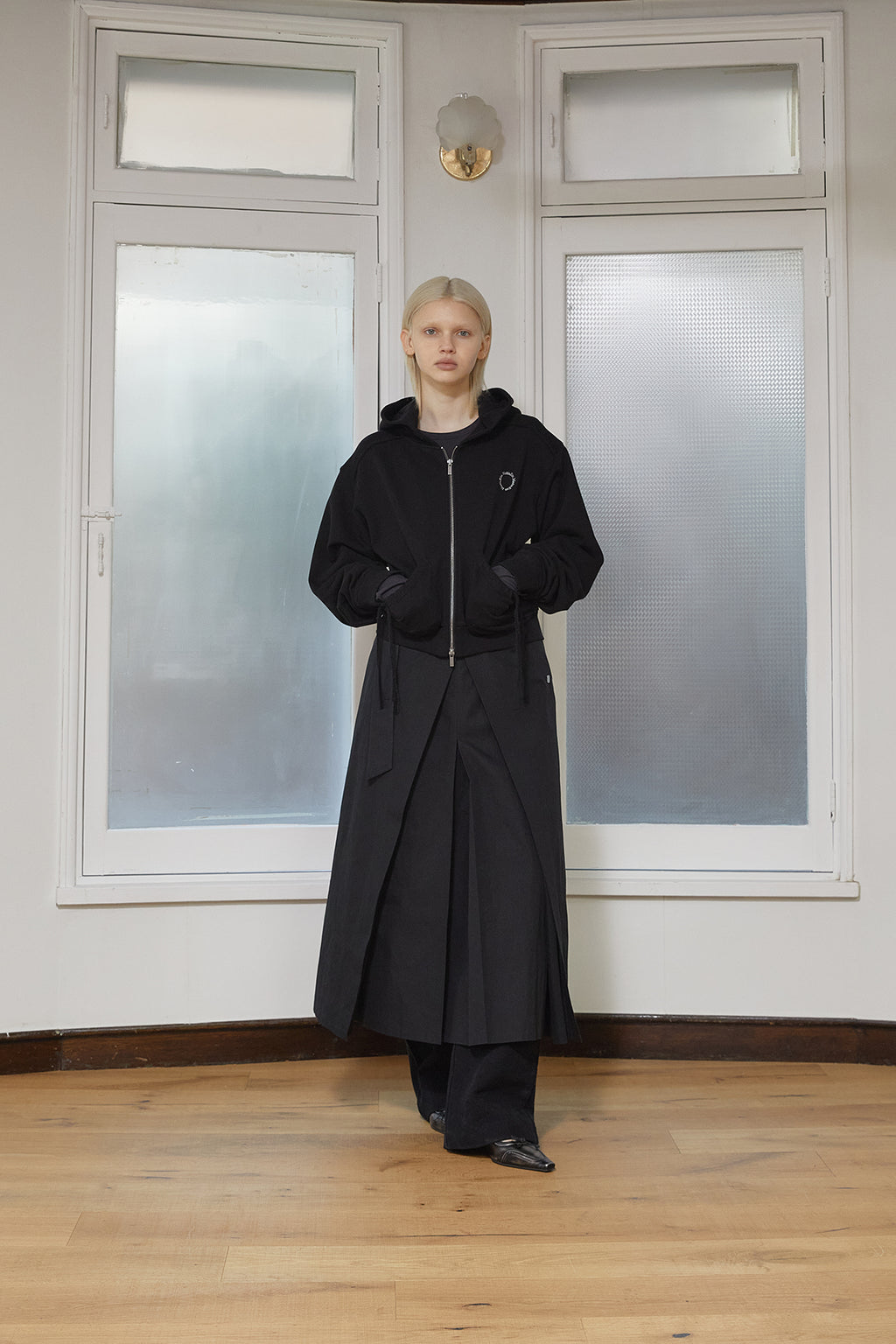 Matin Kim - A Line Pleats Belted Skirt (Black) product image 13 | TRAB K-Fashion Australia