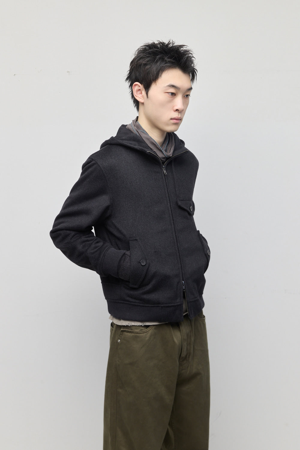 Hatchingroom - Hooded Jacket Dark Melange (Grey) product image 14 | TRAB K-Fashion Australia