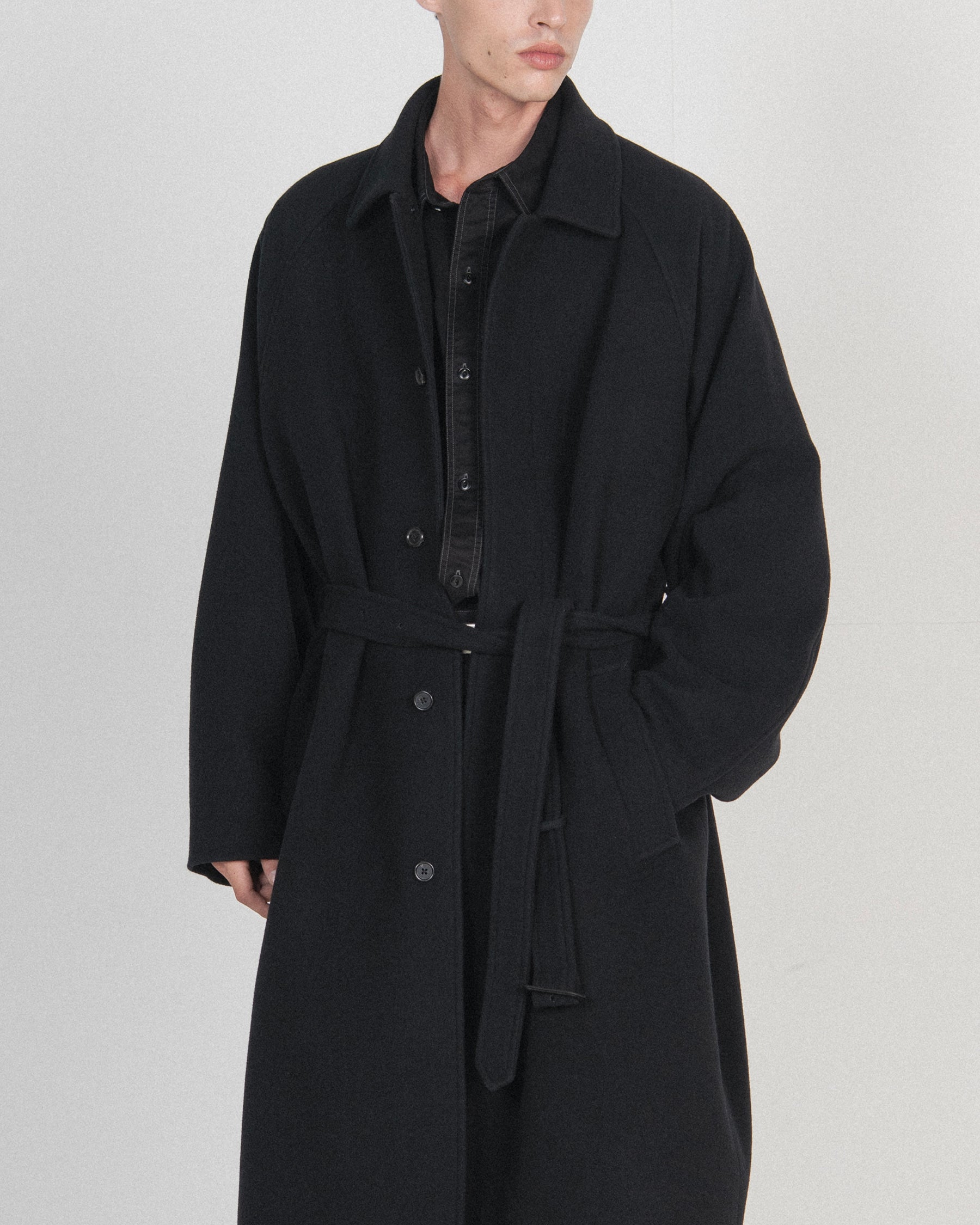 Brownyard - Pure Wool Belted Coat (Black) product image 4 | TRAB K-Fashion Australia