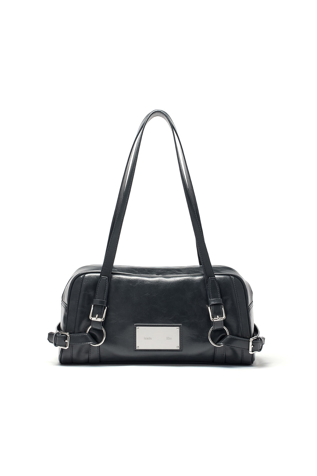 Matin Kim - Biker Detail Medium Shoulder Bag (Charcoal) product image 1 | TRAB K-Fashion Australia