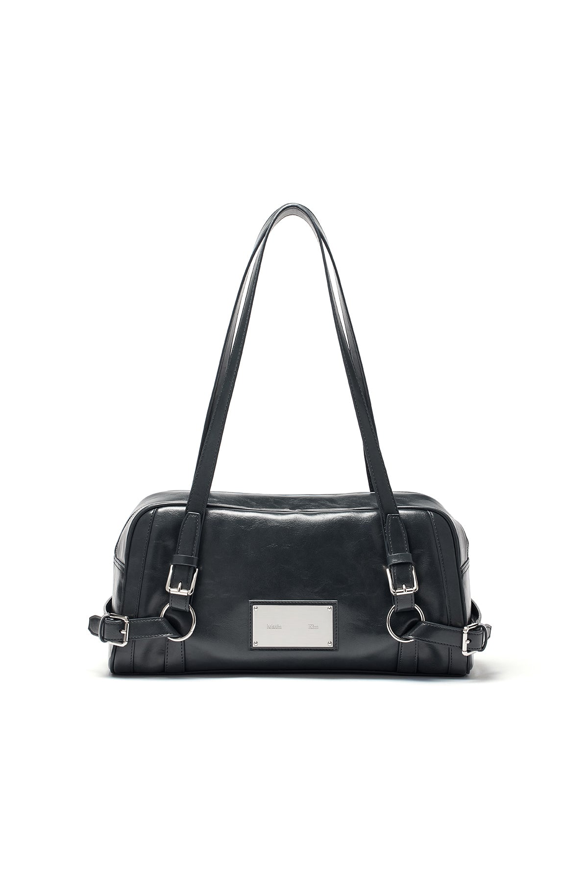 Matin Kim - Biker Detail Medium Shoulder Bag (Charcoal) product image 1 | TRAB K-Fashion Australia