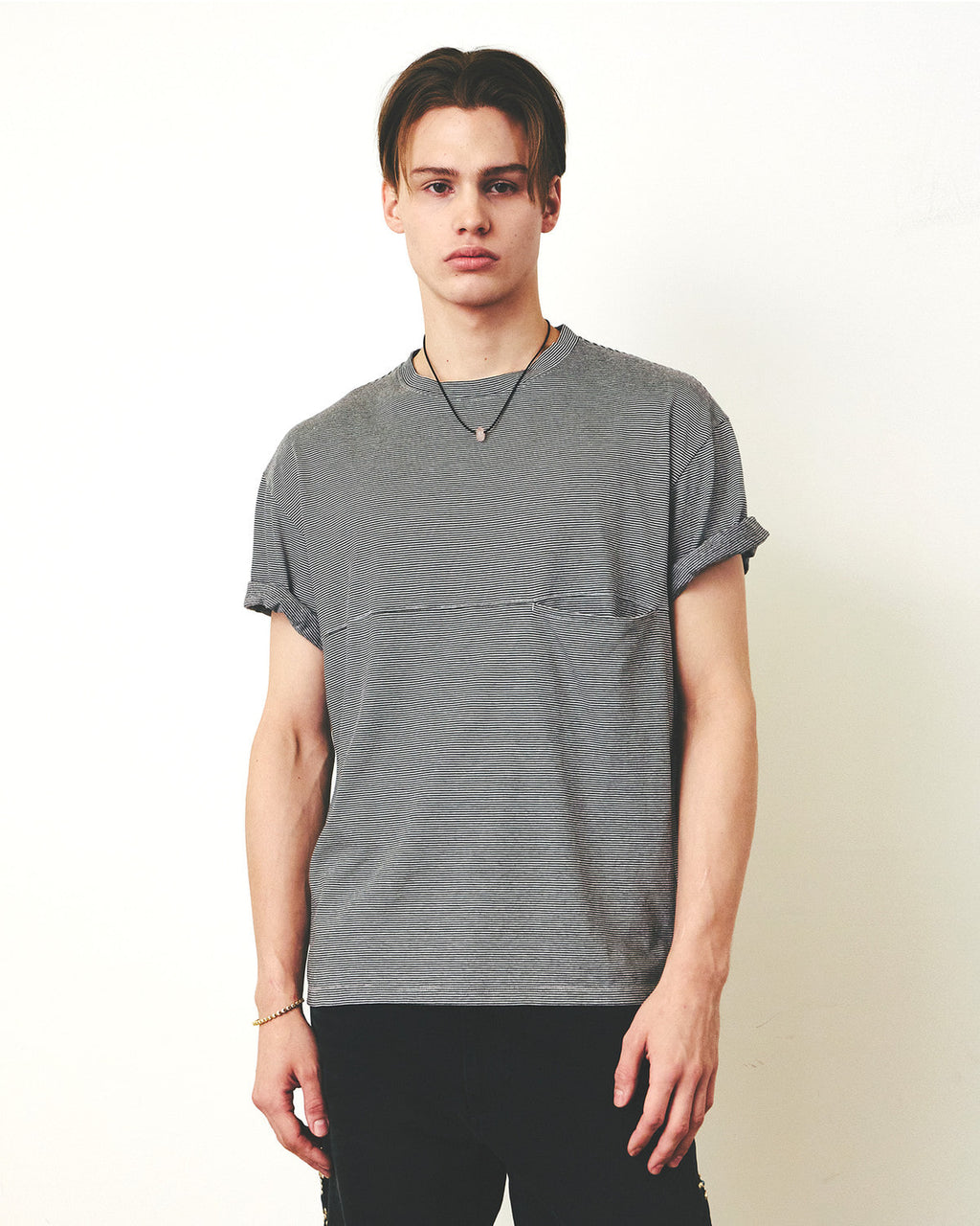 Eastlogue - Modified One Pocket T-shirts (Black & White Stripe) product image 4 | TRAB K-Fashion Australia