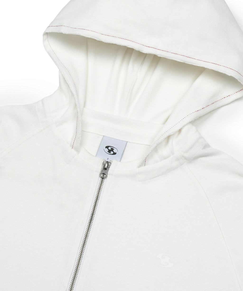 San San Gear - Washed Hoodie Zip-Up (Ivory) product image 6 | TRAB K-Fashion Australia