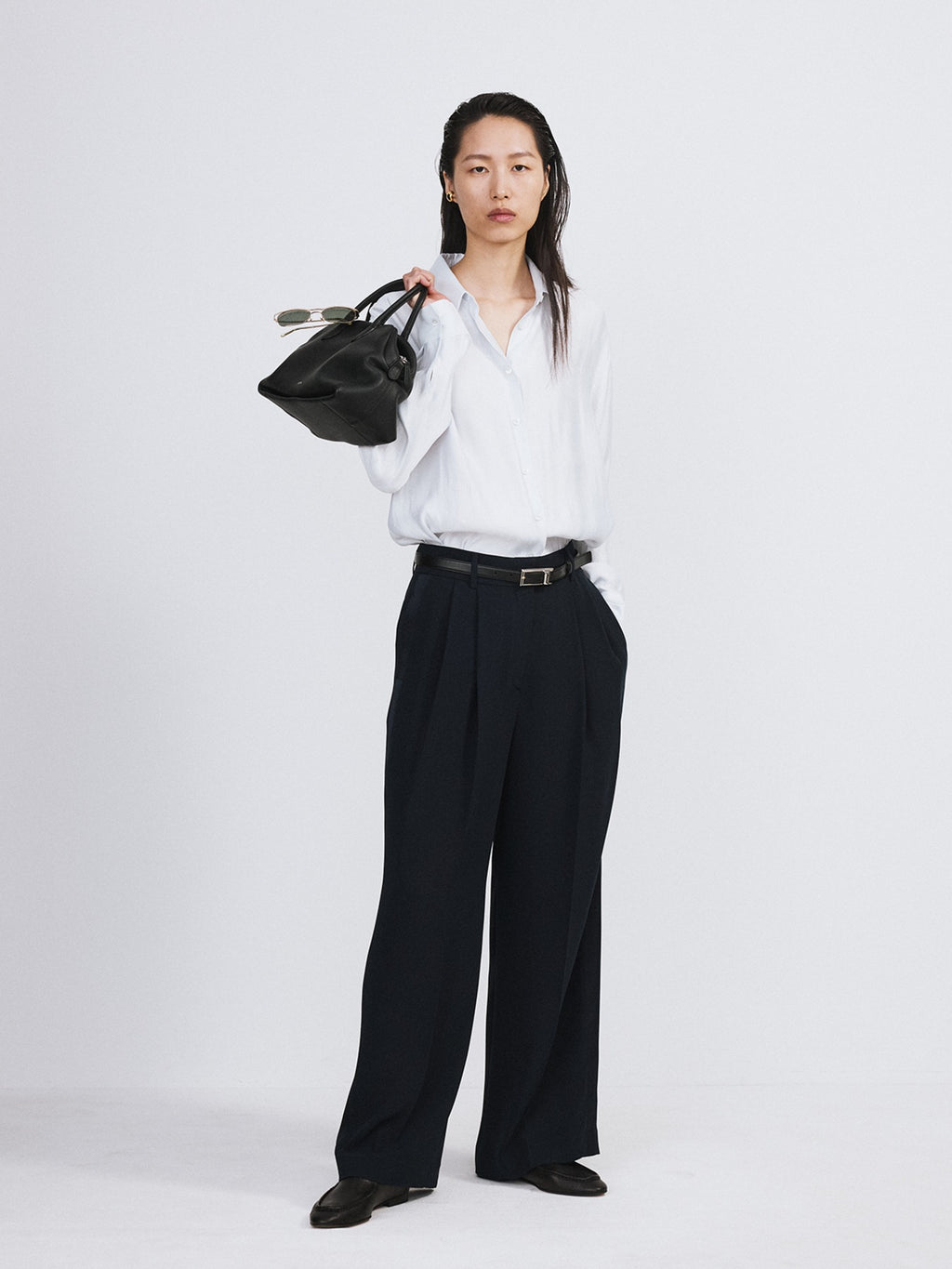 Recto - Oversized Sheer Shirt (White Grey) product image 1 | TRAB K-Fashion Australia
