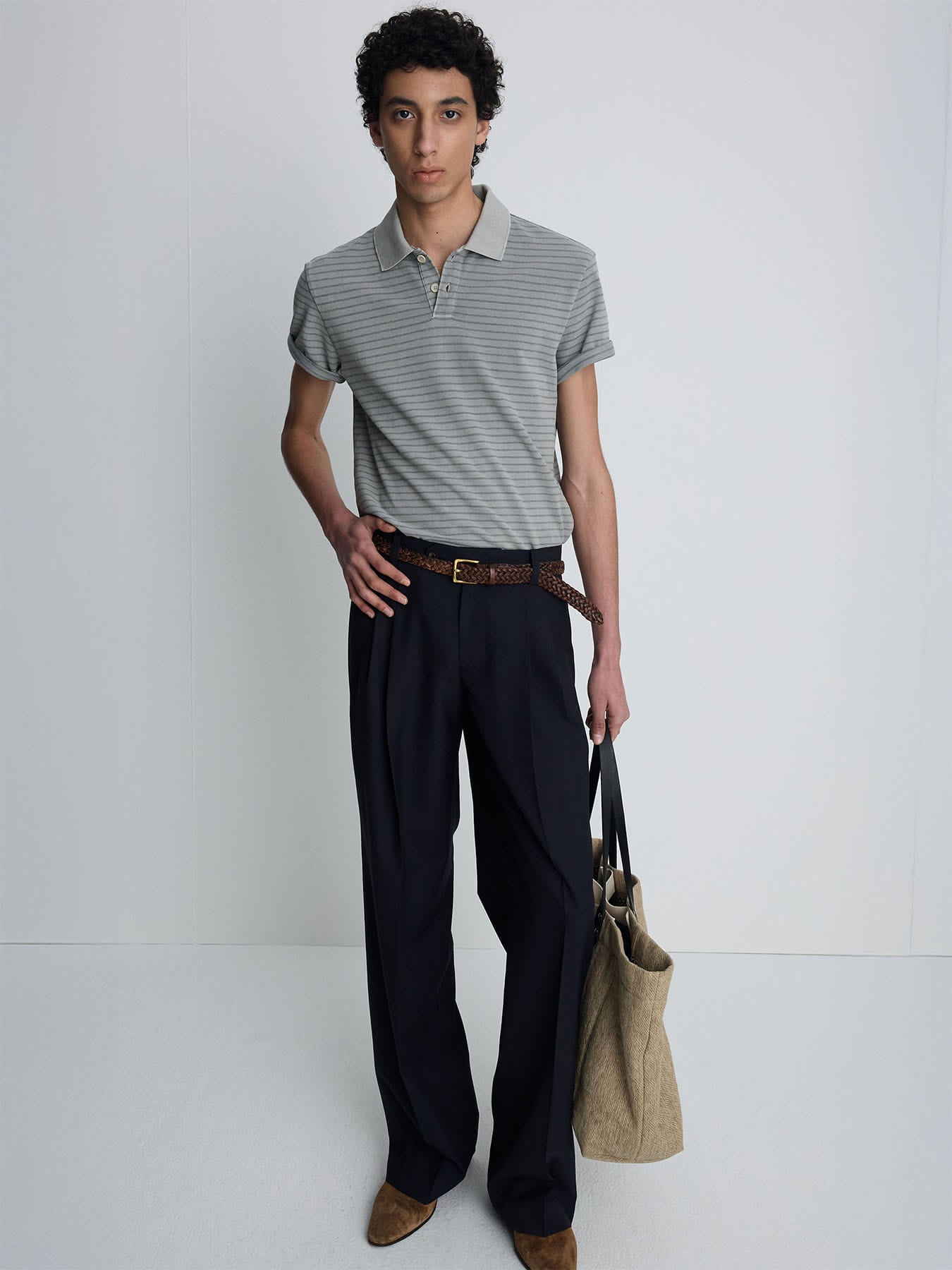 Tonywack - Tropical Wool Low-Rise Pleated Trousers (Navy) product image 4 | TRAB K-Fashion Australia