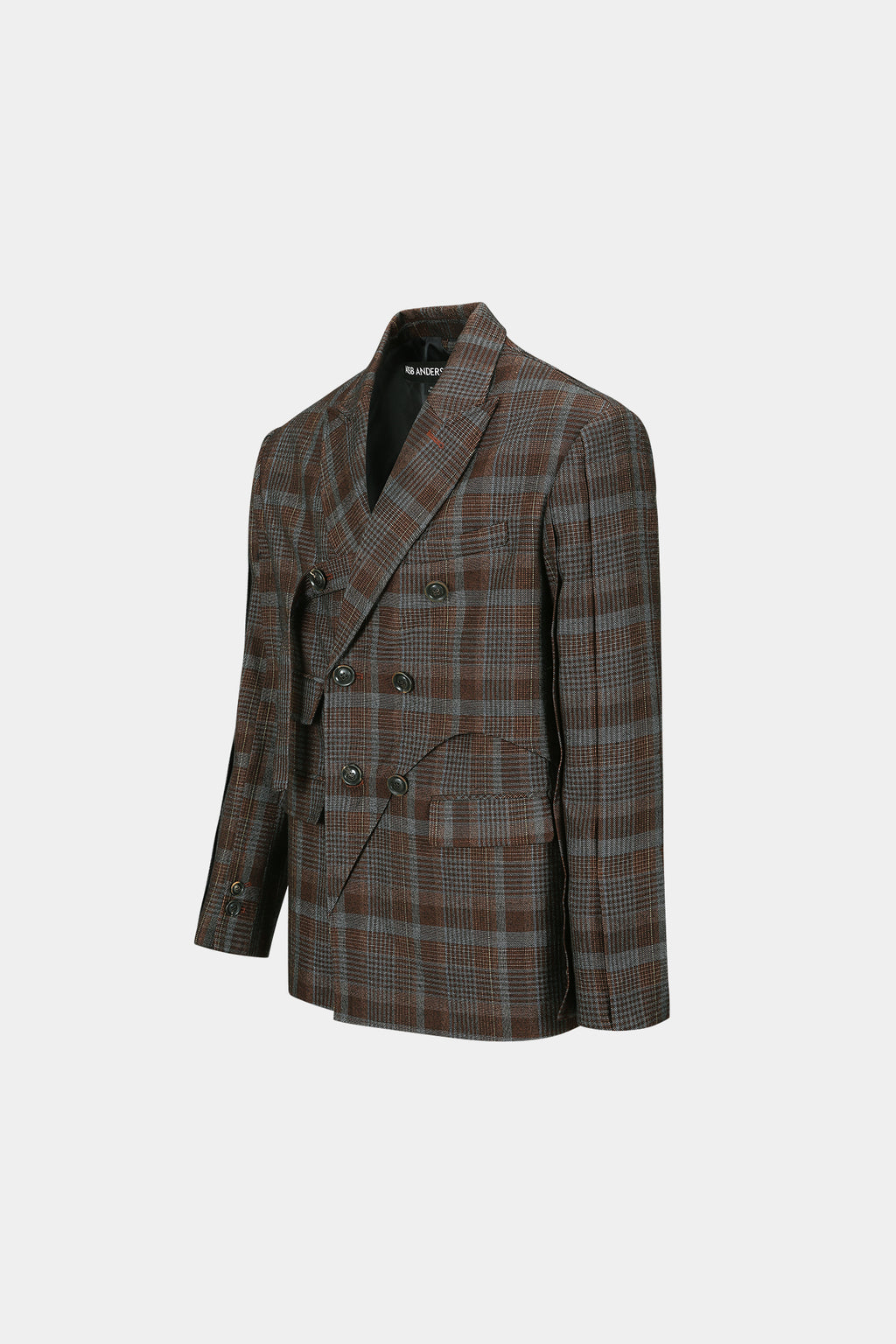 Andersson Bell - Soe Check Wrap Double Breasted Jacket (Brown) product image 7 | TRAB K-Fashion Australia