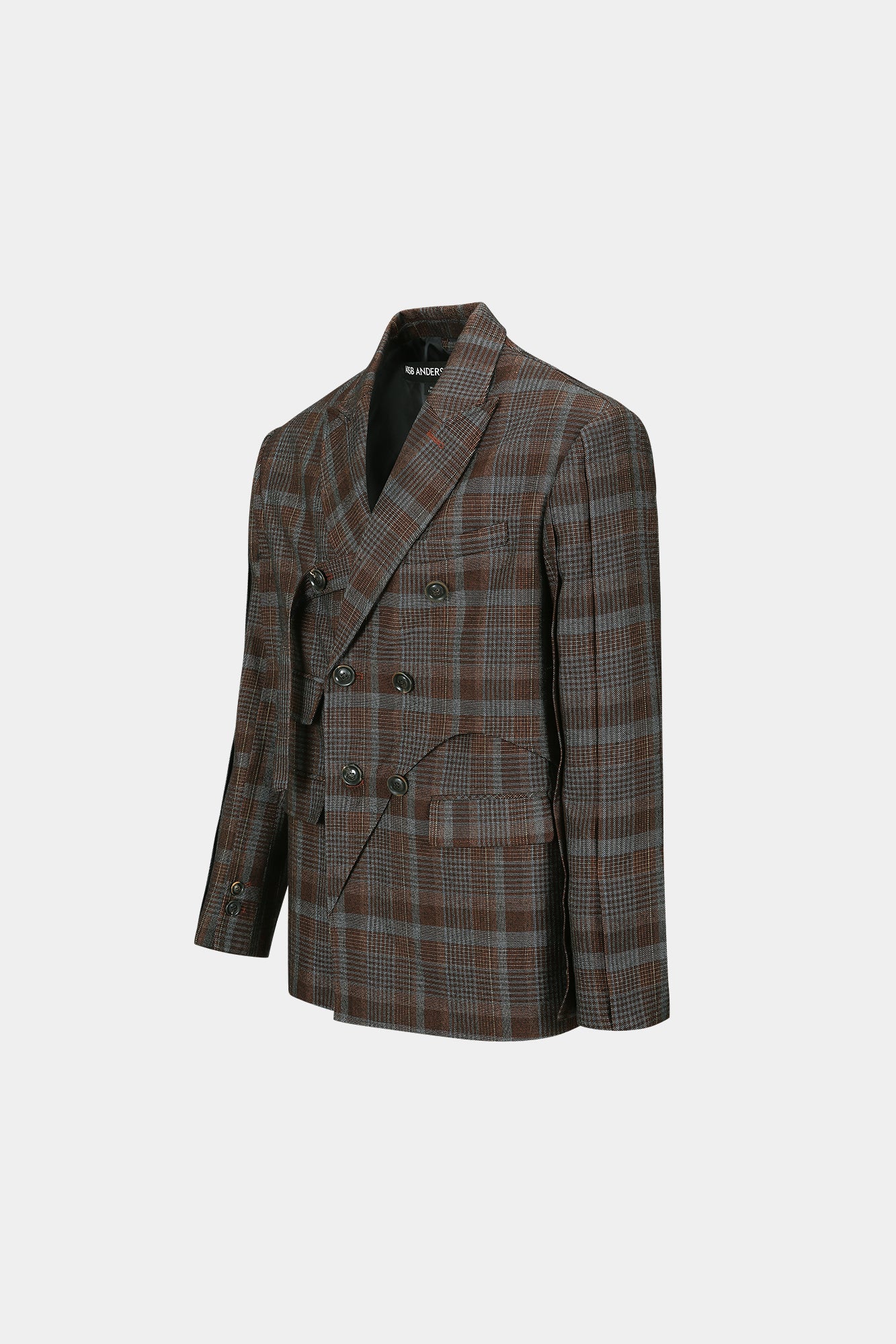 Andersson Bell - Soe Check Wrap Double Breasted Jacket (Brown) product image 7 | TRAB K-Fashion Australia