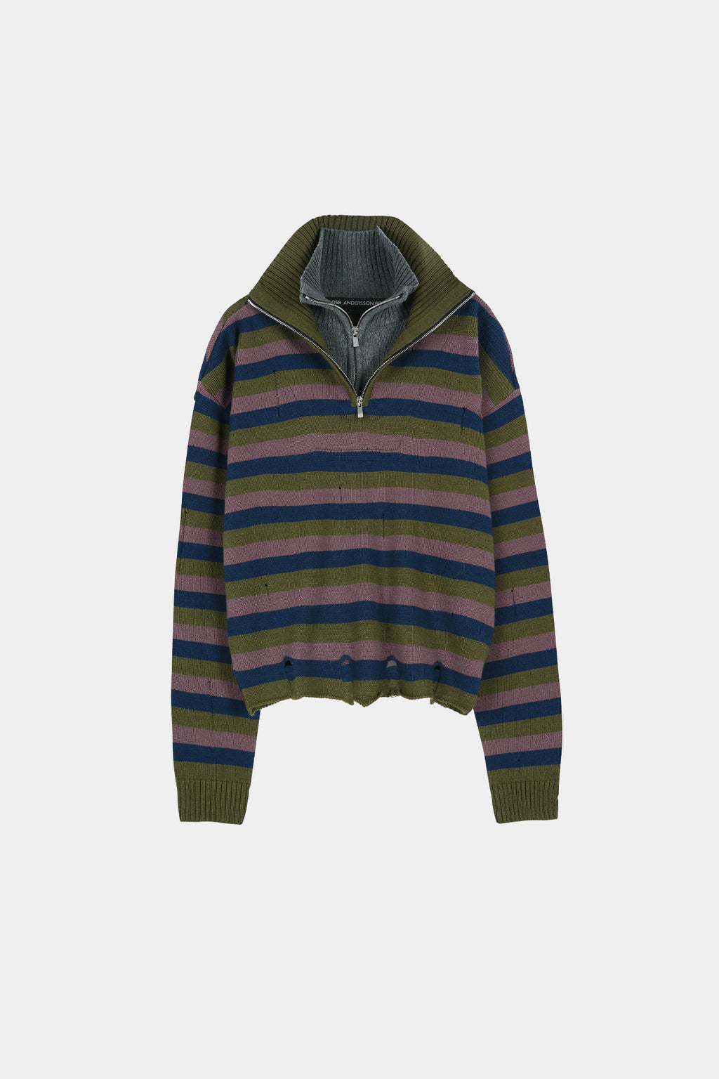 Andersson Bell - Double Layered Stripe Half Zip-Up Sweater (Blue/Grey) product image 8 | TRAB K-Fashion Australia