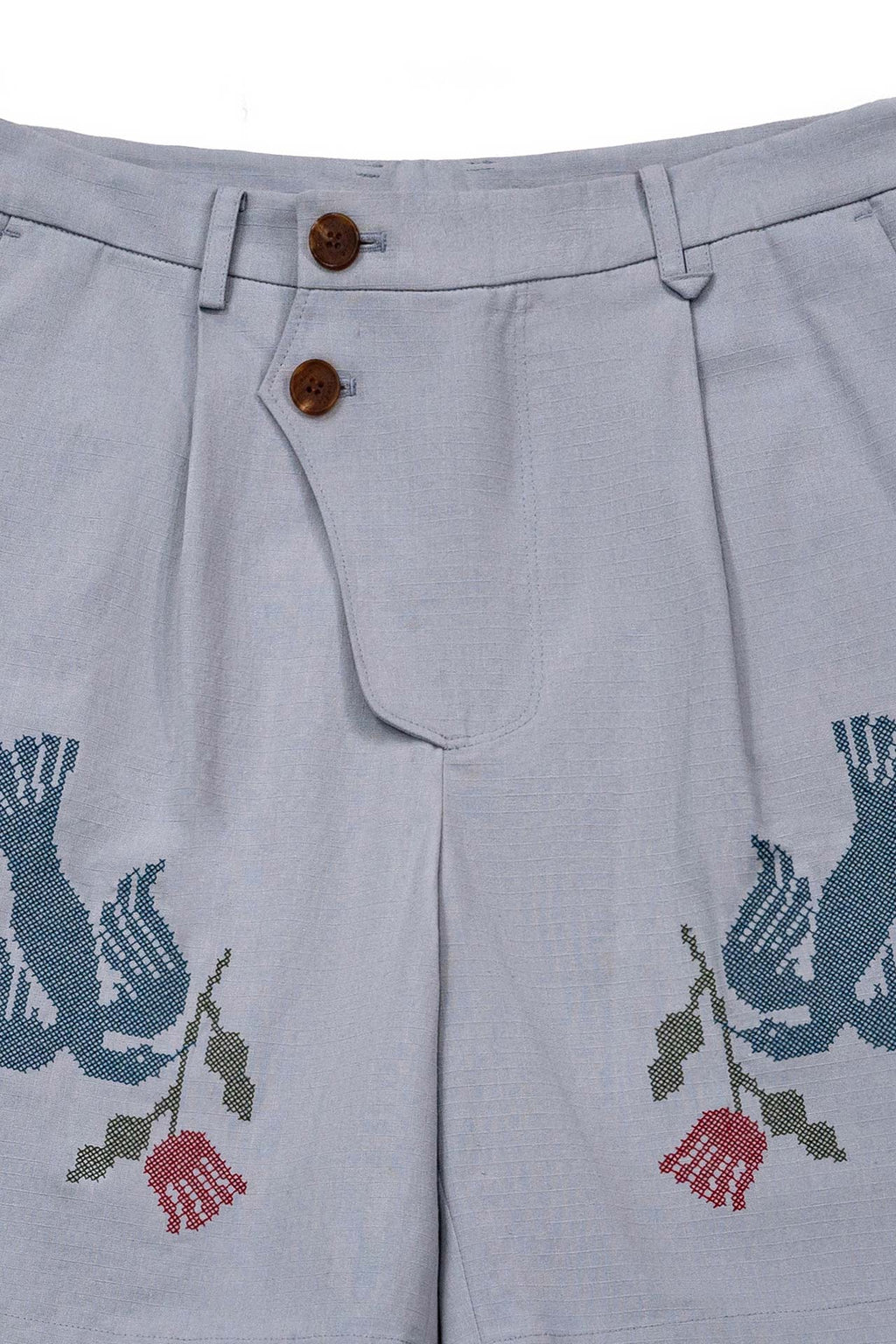 Ioedle - Migratory Bird Cross-Stitch Shorts (Sky Blue) product image 5 | TRAB K-Fashion Australia