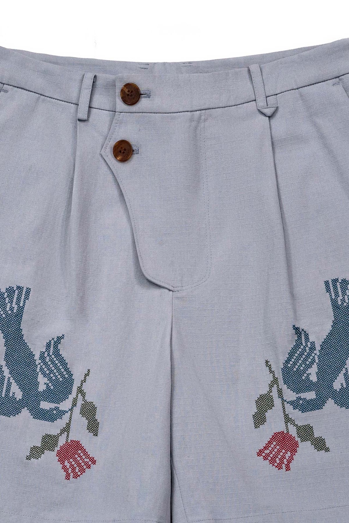 Ioedle - Migratory Bird Cross-Stitch Shorts (Sky Blue) product image 5 | TRAB K-Fashion Australia