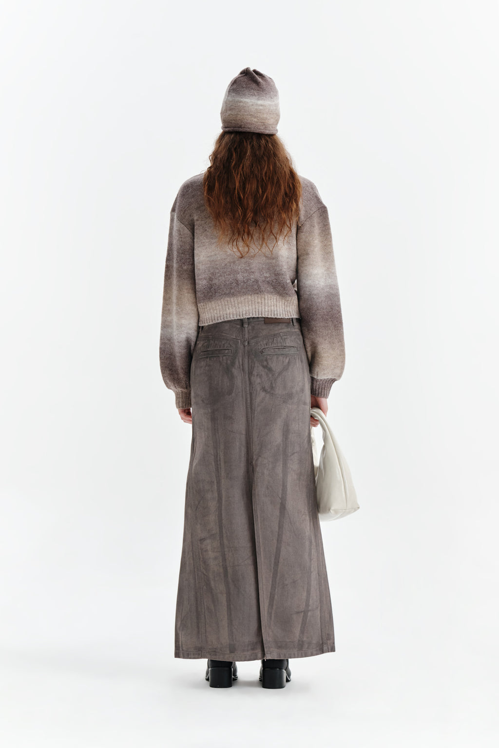 Matin Kim - Wax Coating Denim Skirt (Brown) product image 7 | TRAB K-Fashion Australia
