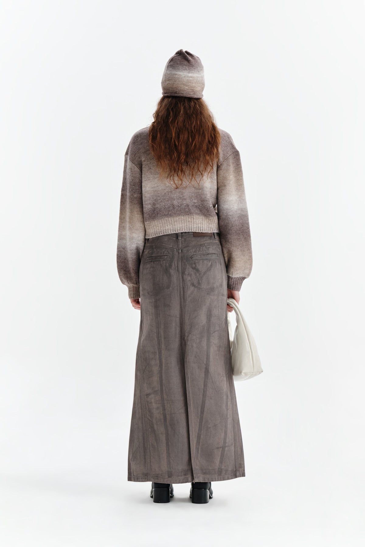 Matin Kim - Wax Coating Denim Skirt (Brown) product image 7 | TRAB K-Fashion Australia