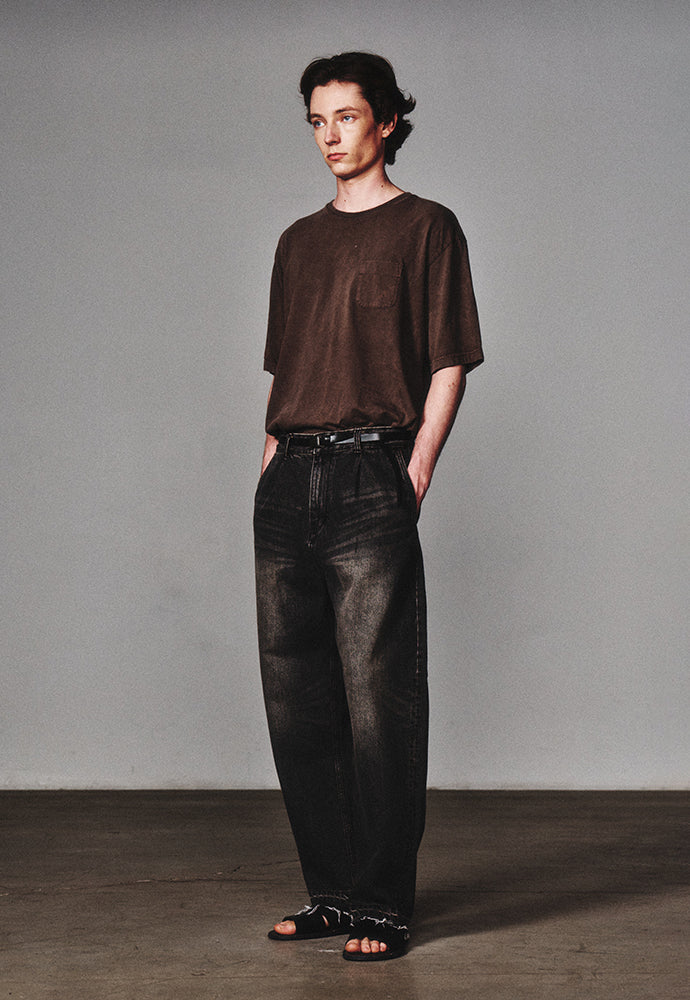 Art if acts - Garment Dyed Pocket T-Shirt (Brown) product image 2 | TRAB K-Fashion Australia