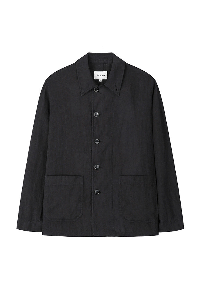 Art if acts - Linen French Work Jacket (Black) product image 5 | TRAB K-Fashion Australia