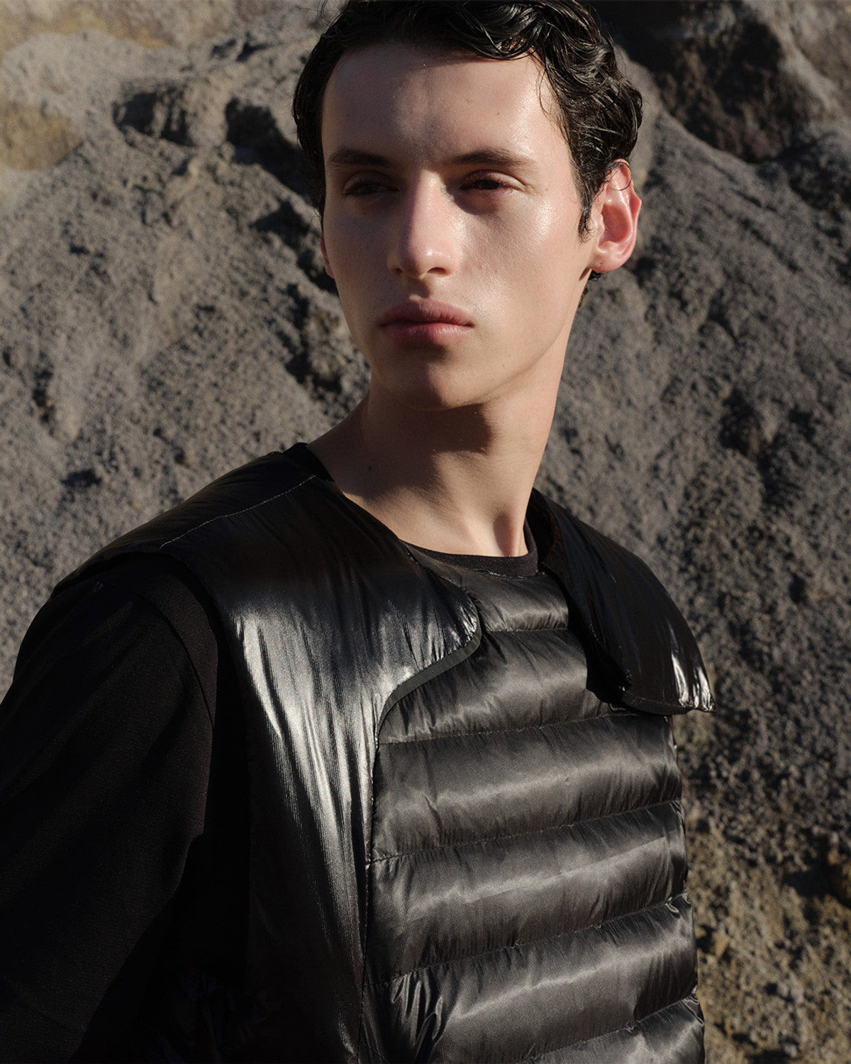Eastlogue - Asymmetric Bullet Proof Down Vest (Black) product image 5 | TRAB K-Fashion Australia