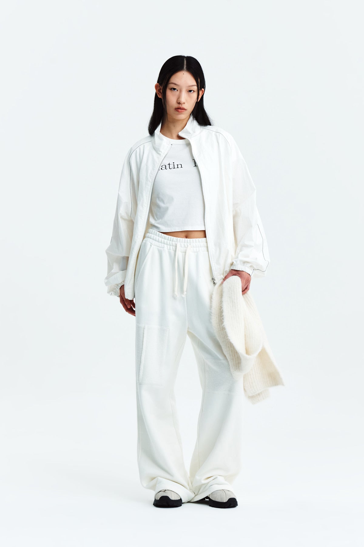 Matin Kim - Matin Kim Logo Coating Jumper (Ivory) product image 10 | TRAB K-Fashion Australia