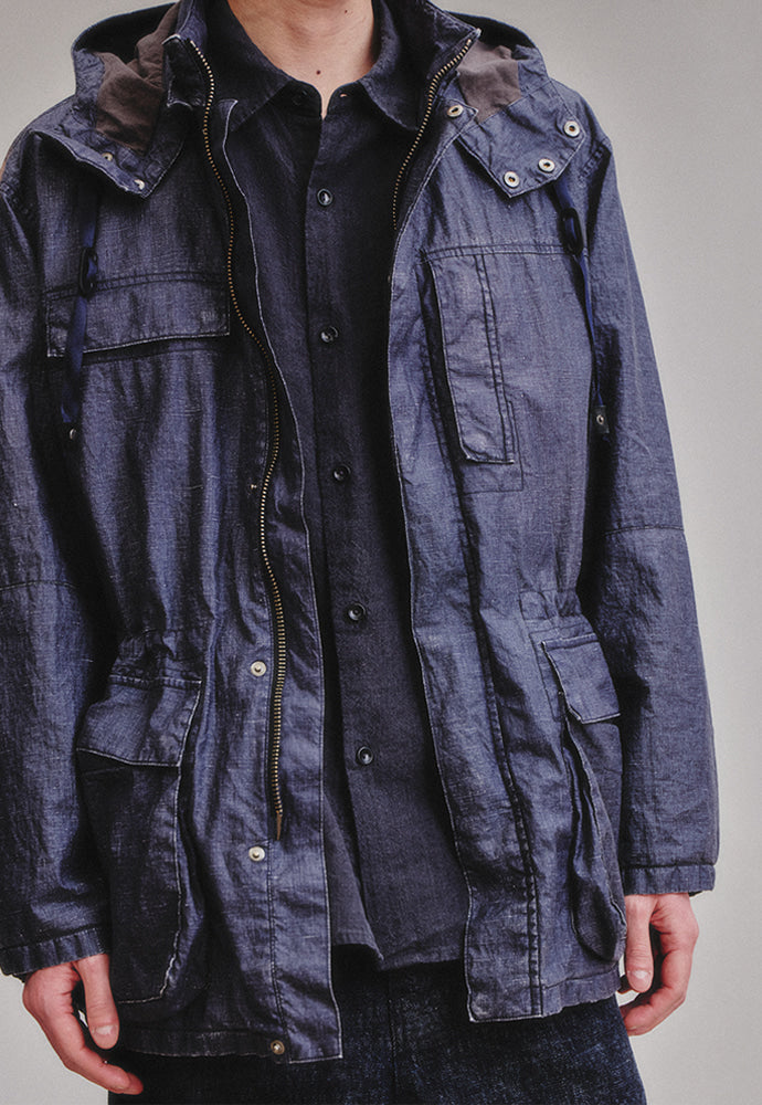 Art if acts - Linen Rain Parka (Navy) product image 3 | TRAB K-Fashion Australia