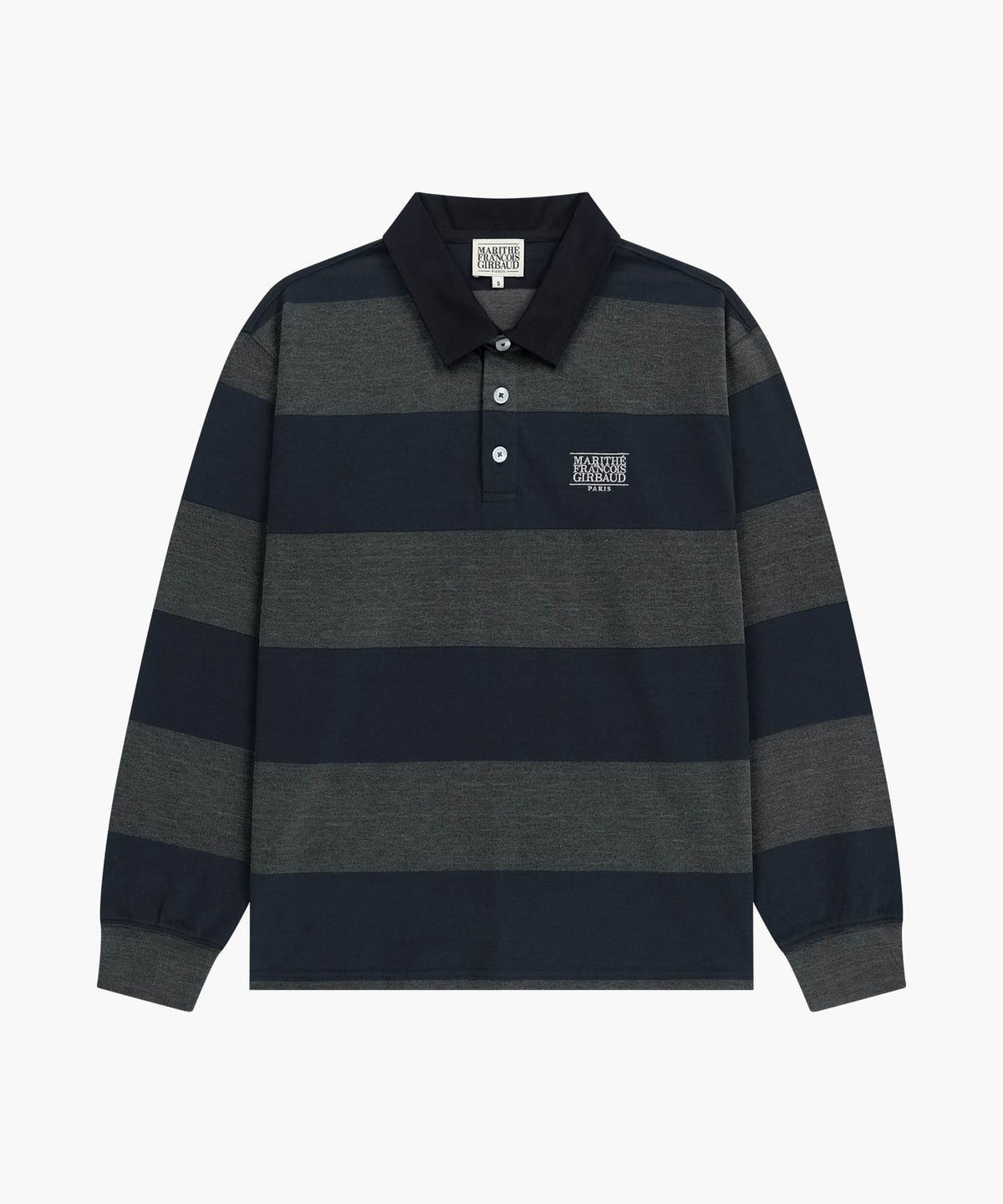 Marithe & Francois Girbaud - Washed Denim Collar Long Sleeve Tee (Charcoal) product image 6 | TRAB K-Fashion Australia