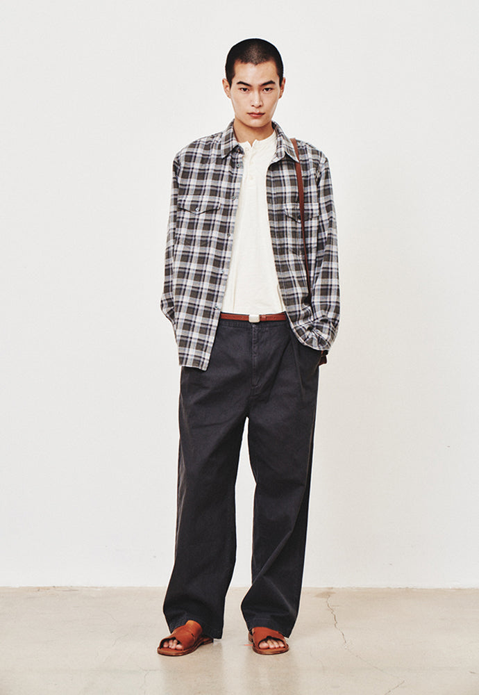 Art if acts - Washed Check Western Shirt (Khaki/Grey) product image 4 | TRAB K-Fashion Australia