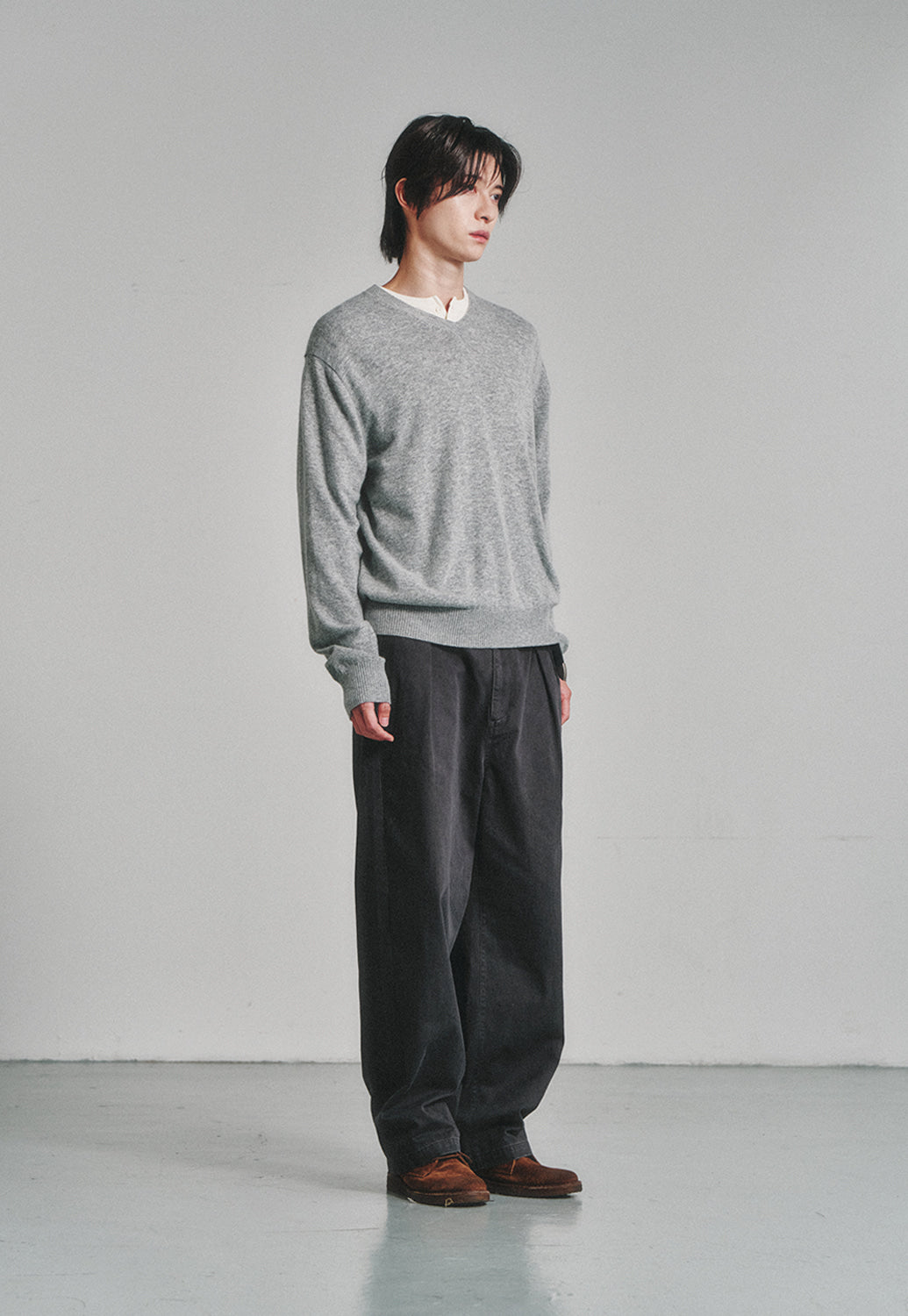Art if acts - One Tuck Chino Pants (Charcoal) product image 3 | TRAB K-Fashion Australia