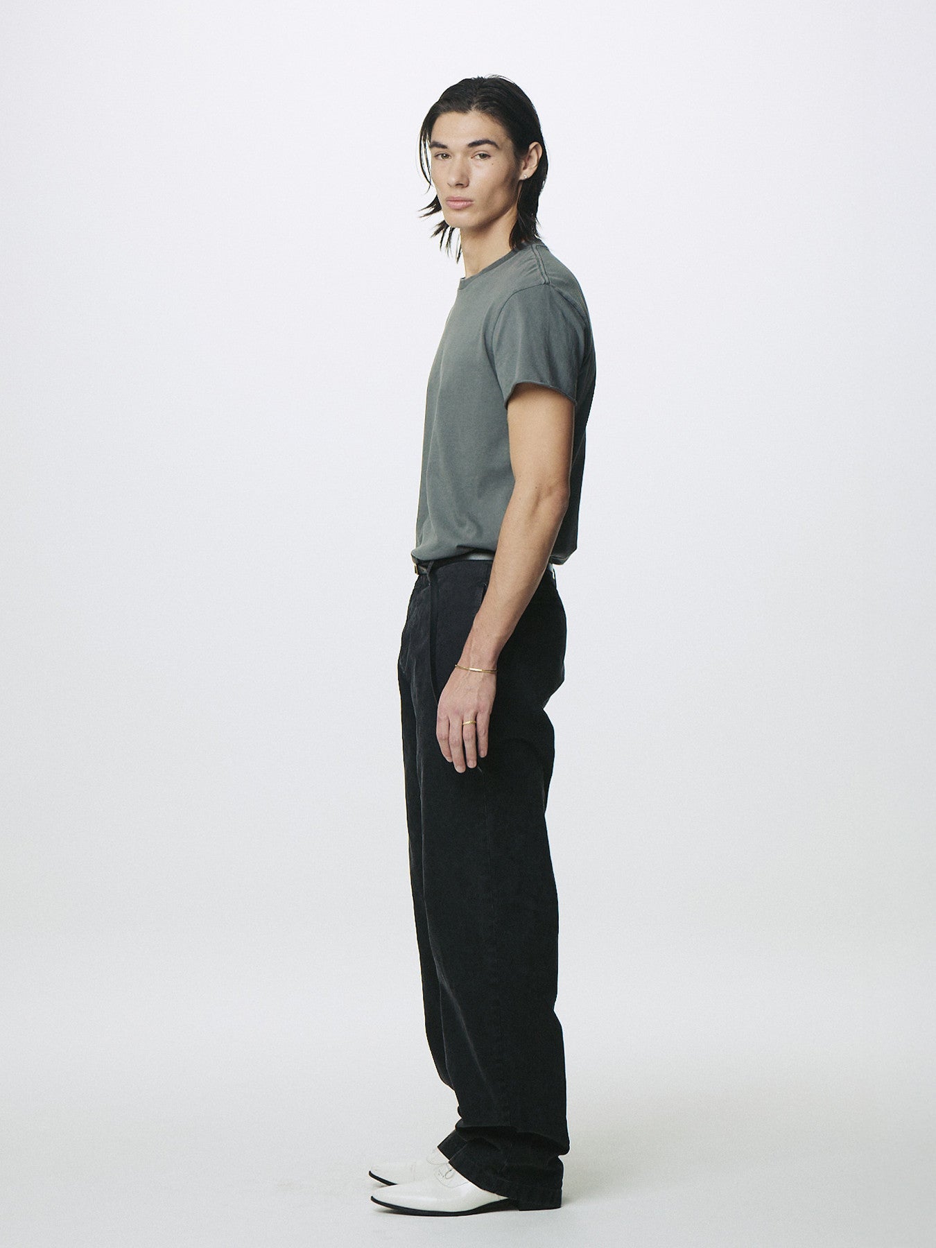 Tonywack - Garment Dyed Cotton Straight Pants (Faded Black) product image 3 | TRAB K-Fashion Australia
