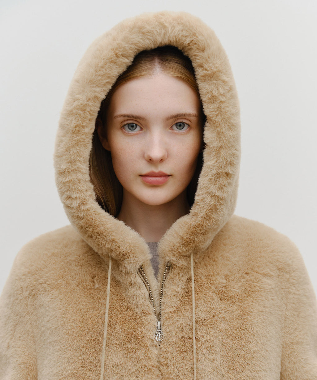Marithe & Francois Girbaud - Hooded Faux Fur Jacket (Beige) product image 4 | TRAB K-Fashion Australia