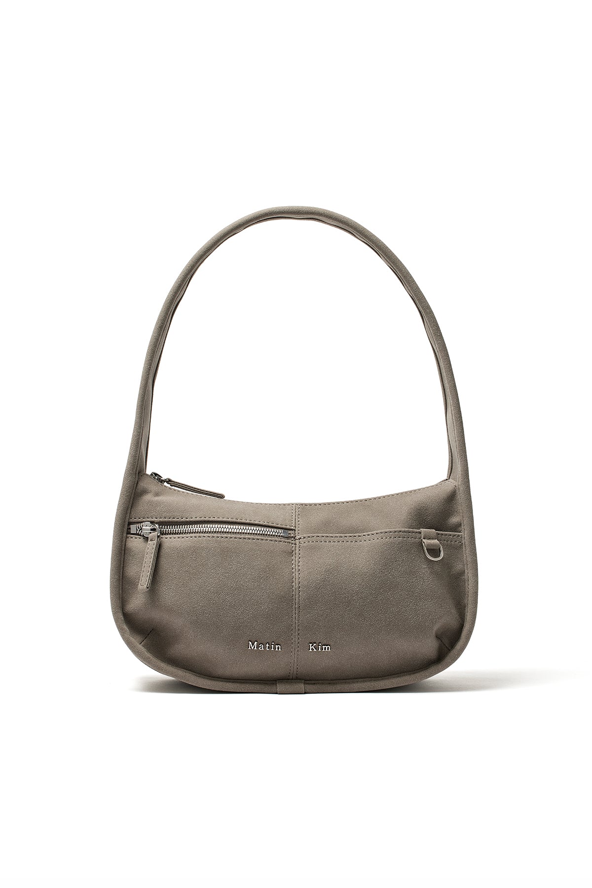 Matin Kim - Zip Around Suede Shoulder Bag (Grey) product image 1 | TRAB K-Fashion Australia