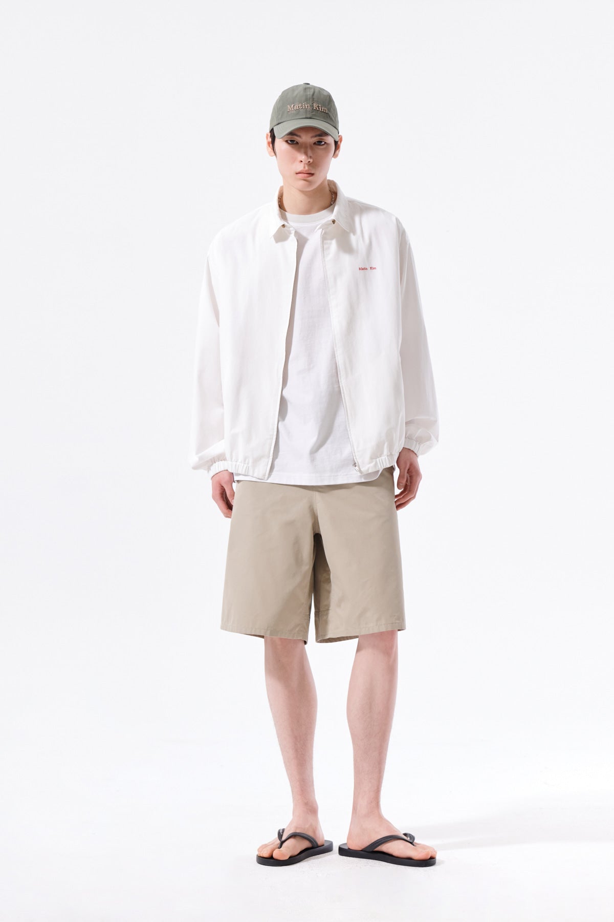 Matin Kim - Small Logo Cotton Zip Up Jumper (White) product image 15 | TRAB K-Fashion Australia