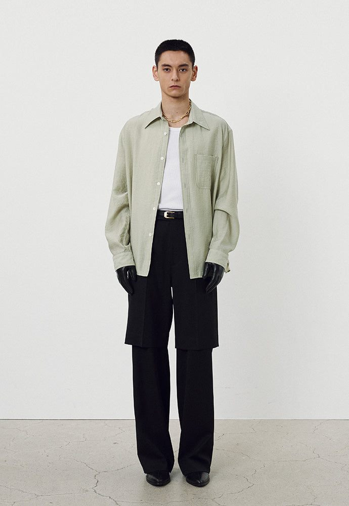 Tonywack - Wool Twill Layered Trousers (Black) product image 2 | TRAB K-Fashion Australia