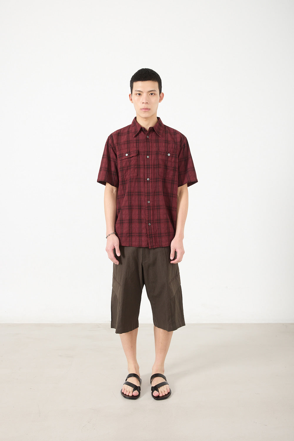 Hatchingroom - 2Pk Shirt 1/2 Over Dyed Check (Dark Red) product image 9 | TRAB K-Fashion Australia