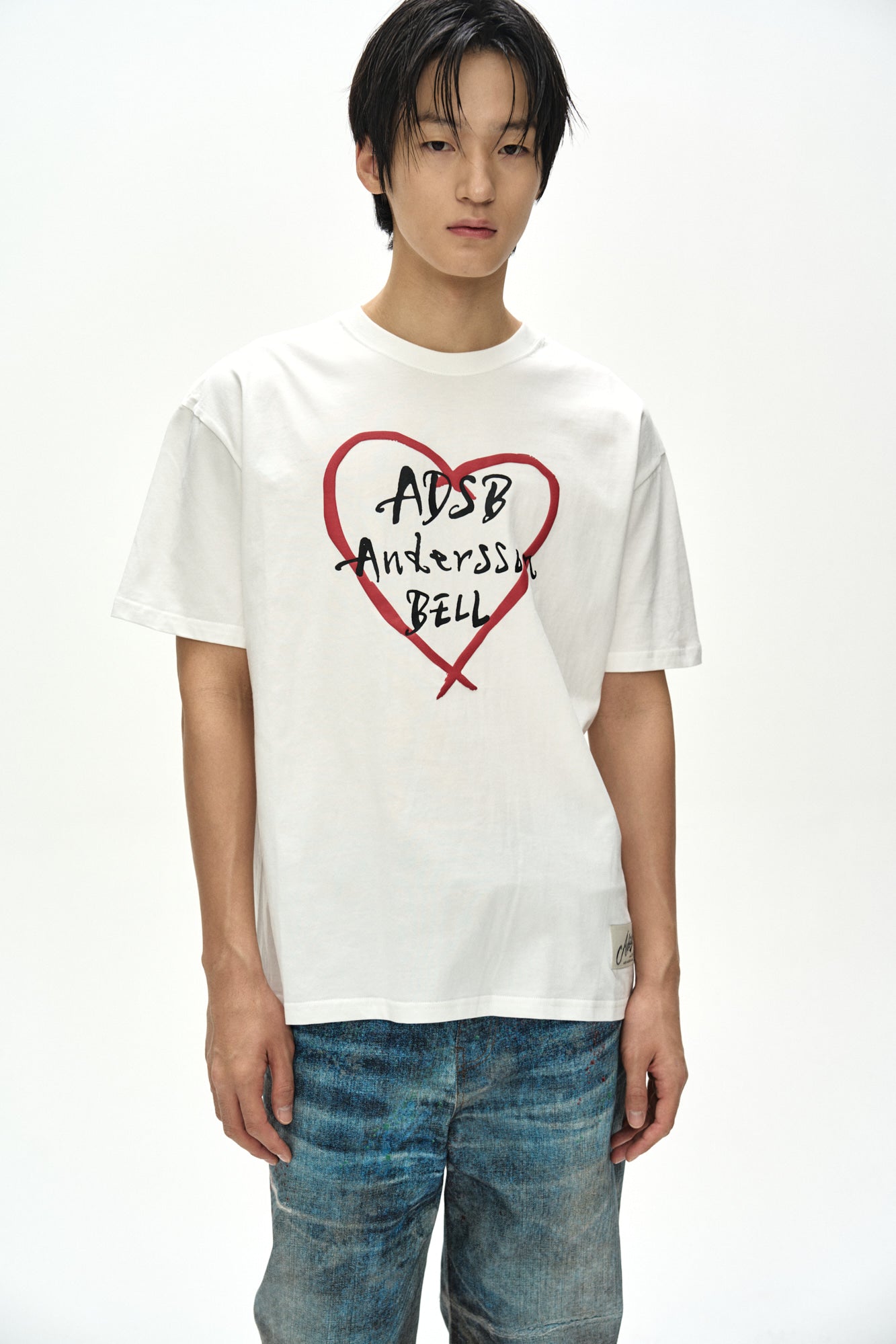 Andersson Bell - Unisex Heart Kelly Logo T-Shirts (White) product image 3 | TRAB K-Fashion Australia