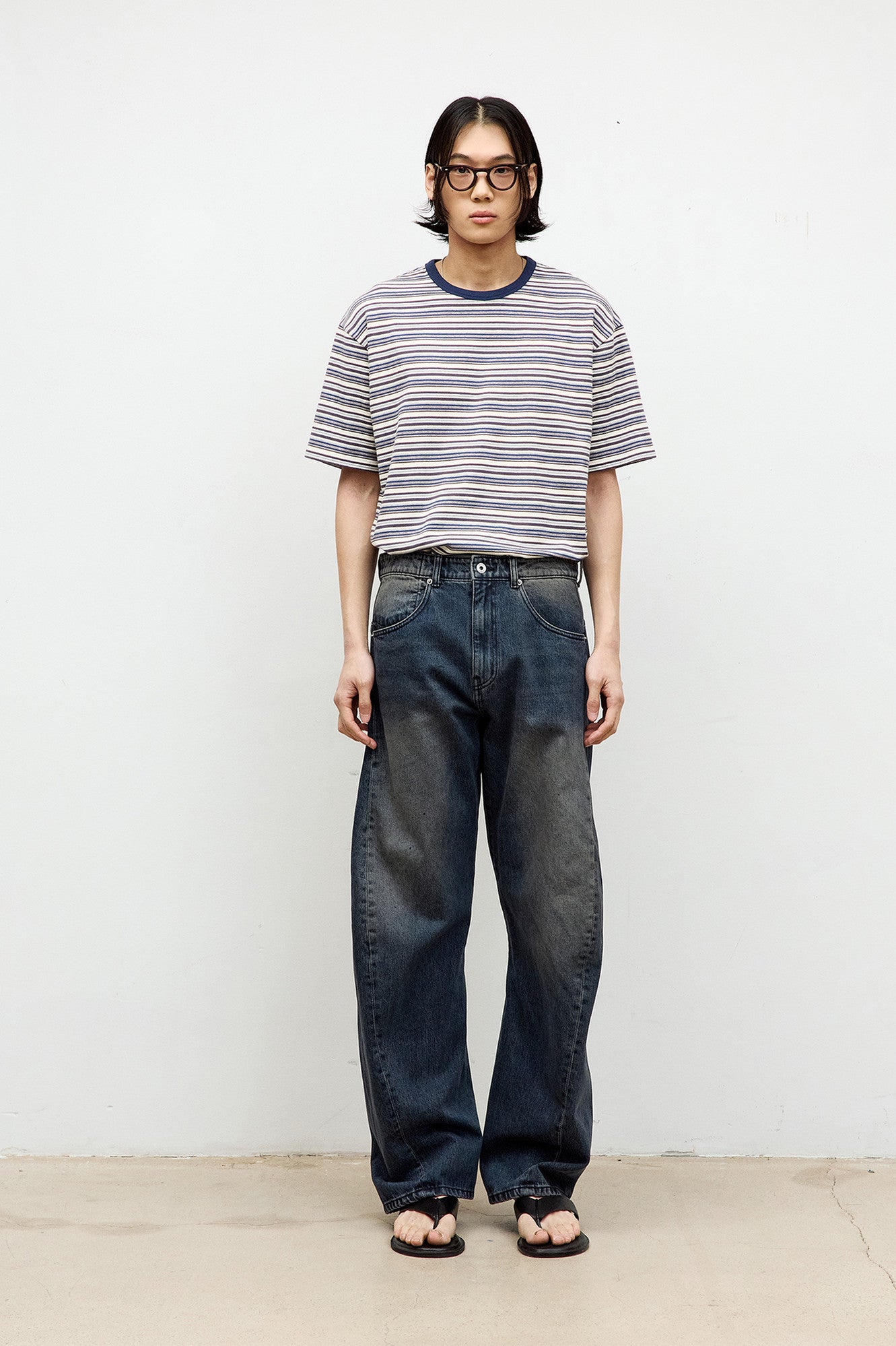 Coor - Multi-Pin Stripe T-Shirt (Blue) product image 2 | TRAB K-Fashion Australia