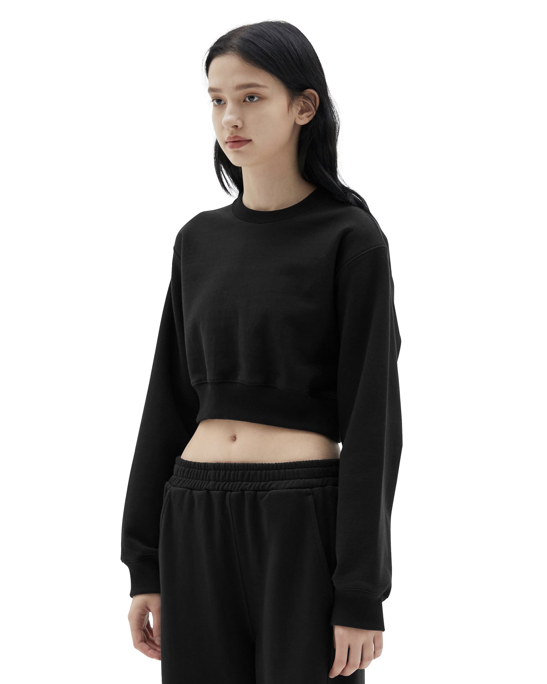 Brownyard - Crop Sweat Shirt (Black) product image 3 | TRAB K-Fashion Australia