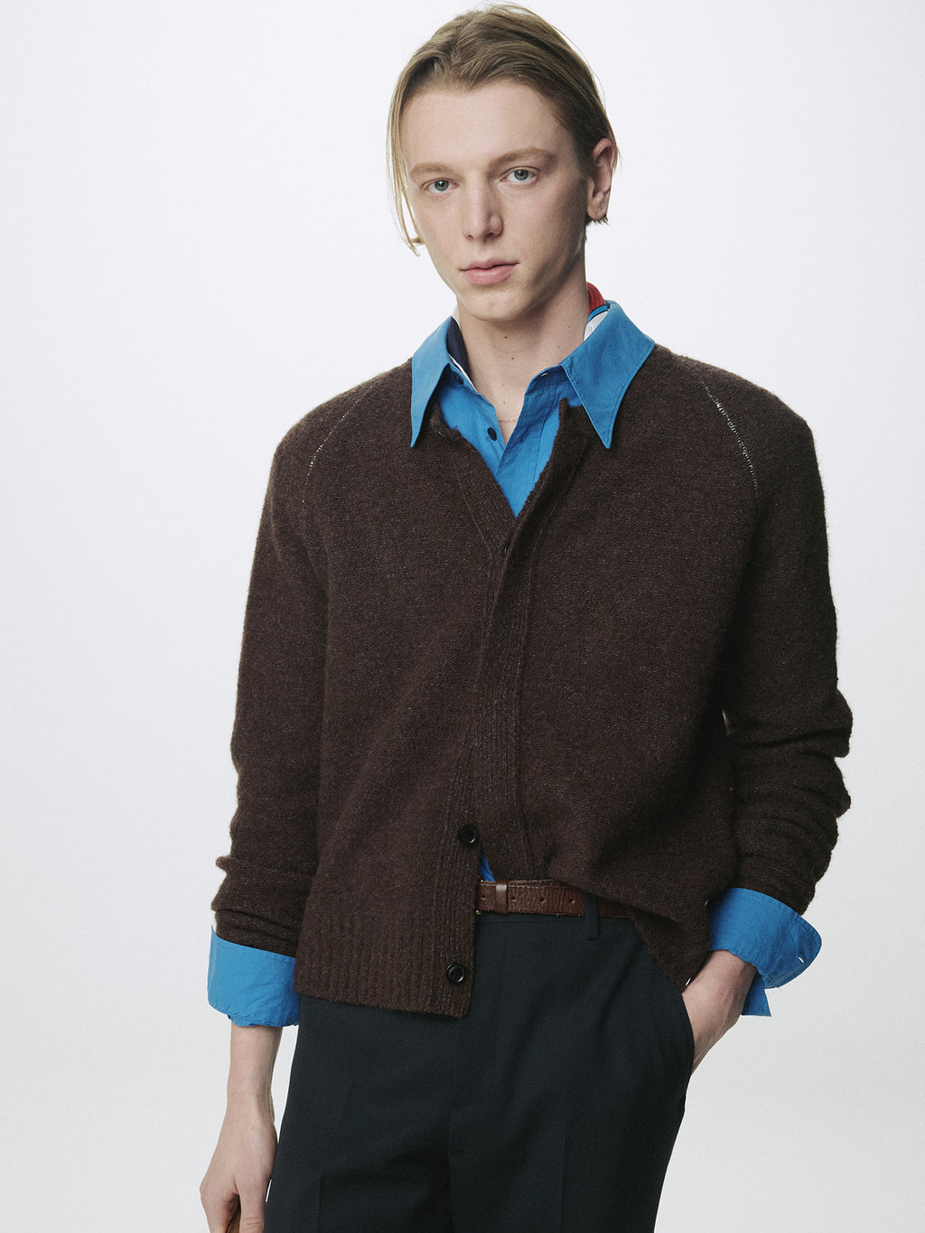 Tonywack - Placket Button Down Knit Cardigan (Brown) product image 4 | TRAB K-Fashion Australia