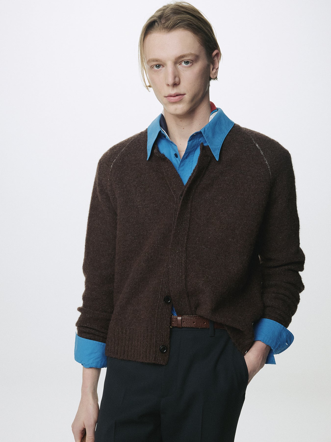 Tonywack - Placket Button Down Knit Cardigan (Brown) product image 4 | TRAB K-Fashion Australia