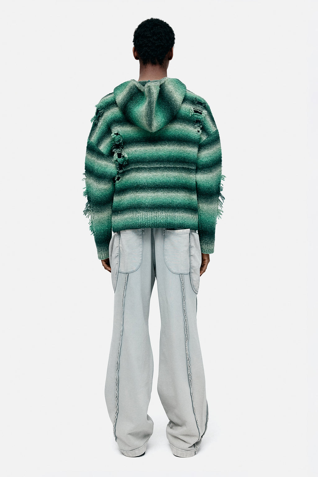 Andersson Bell - Unisex Gradient Distressed Hoodie (Green) product image 2 | TRAB K-Fashion Australia