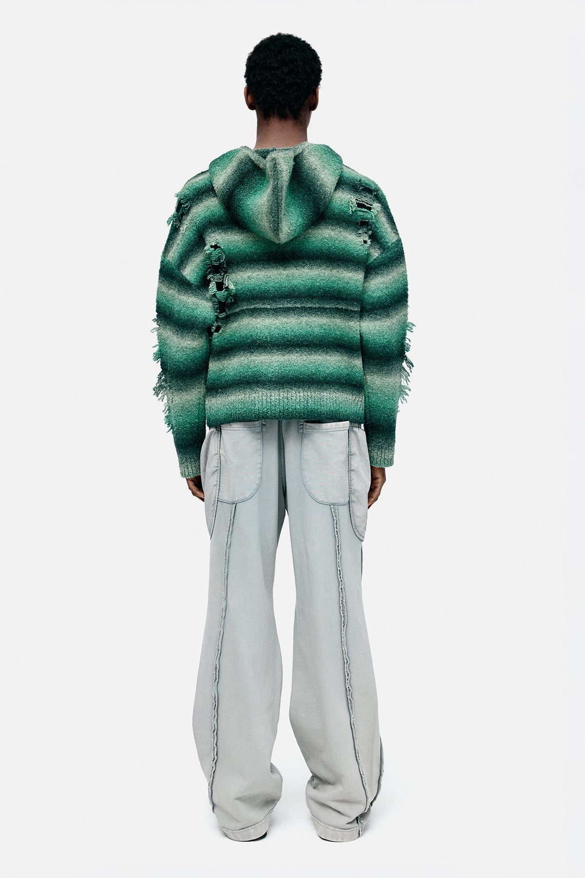 Andersson Bell - Unisex Gradient Distressed Hoodie (Green) product image 2 | TRAB K-Fashion Australia
