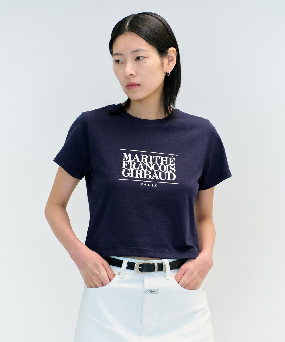 Marithe & Francois Girbaud - Classic Logo Crop Tee (Navy) product image 1 | TRAB K-Fashion Australia