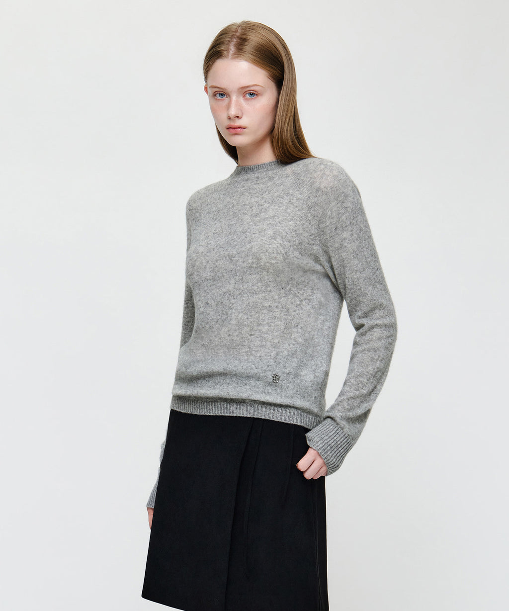 Marithe & Francois Girbaud - Premium Merino Wool Half Neck Knit (Heather Gray) product image 2 | TRAB K-Fashion Australia