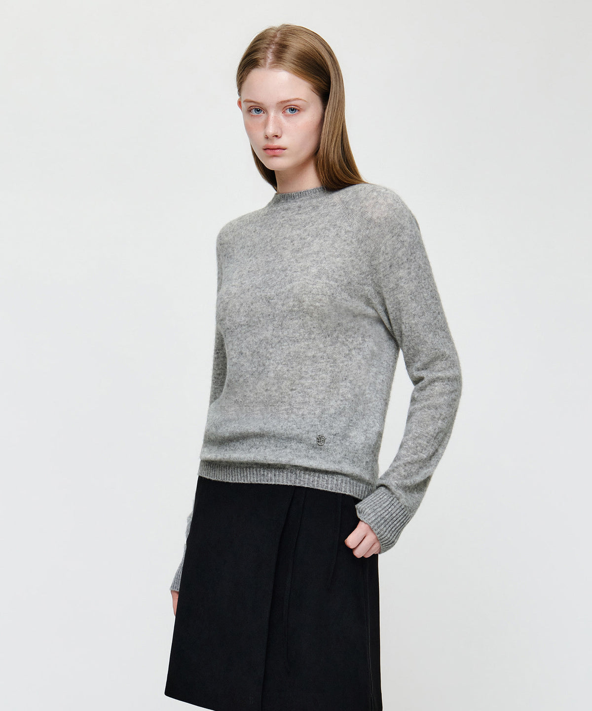 Marithe & Francois Girbaud - Premium Merino Wool Half Neck Knit (Heather Gray) product image 2 | TRAB K-Fashion Australia