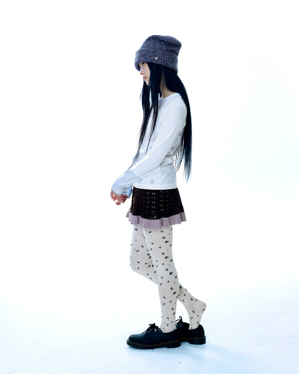 Coyseio - Layered Knit Skirt (Brown) product image 9 | TRAB K-Fashion Australia