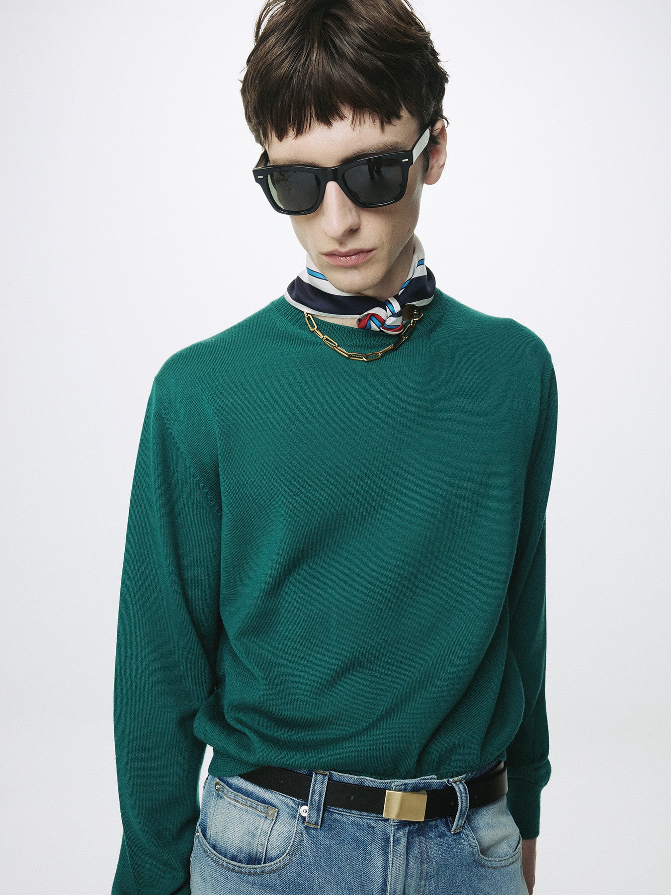 Tonywack - Spring Wool Crew Neck Knit (Sea Green) product image 1 | TRAB K-Fashion Australia
