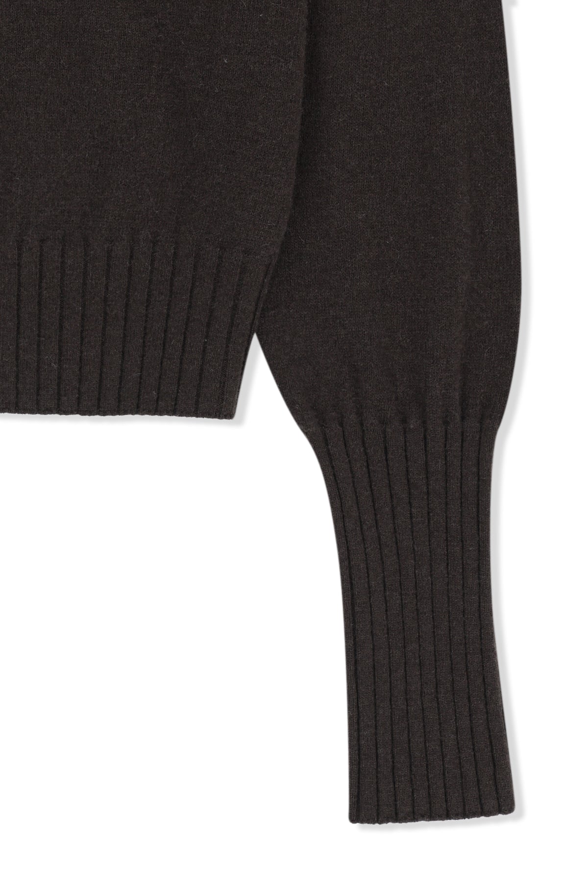 Matin Kim - Boat Neck Volume Sleeve Knit Pullover (Brown) product image 4 | TRAB K-Fashion Australia