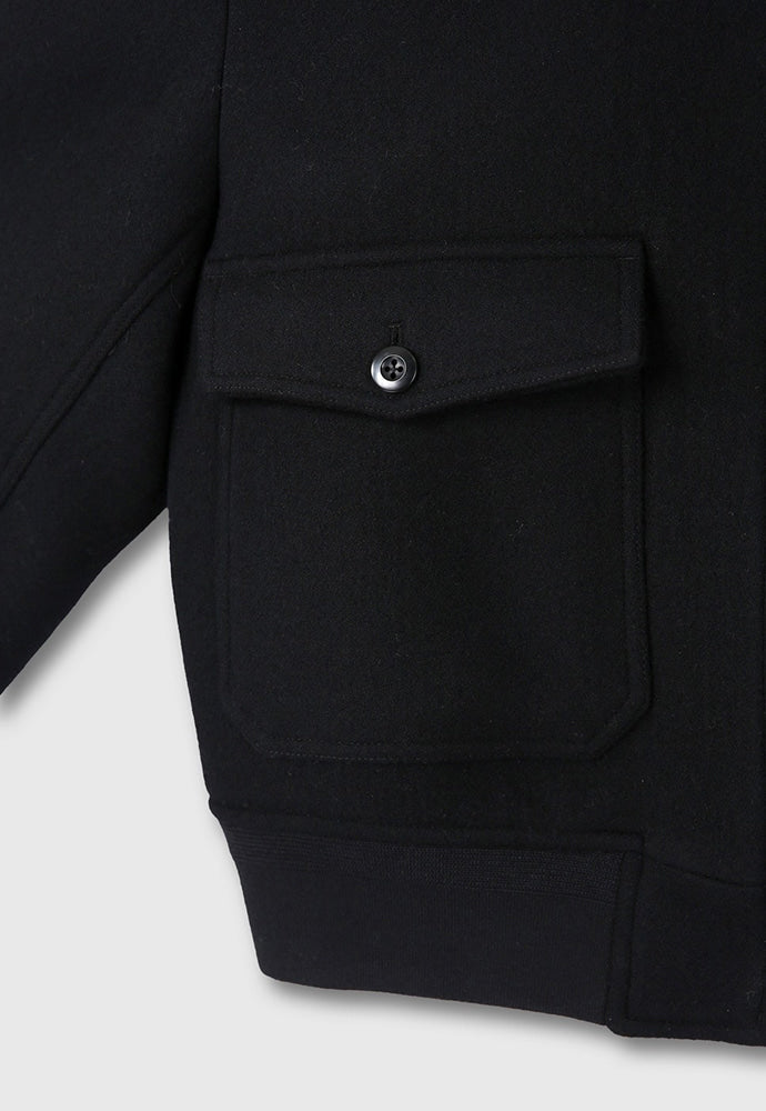 Tonywack - Felted Wool Epaulet Bomber Jacket (Black) product image 15 | TRAB K-Fashion Australia