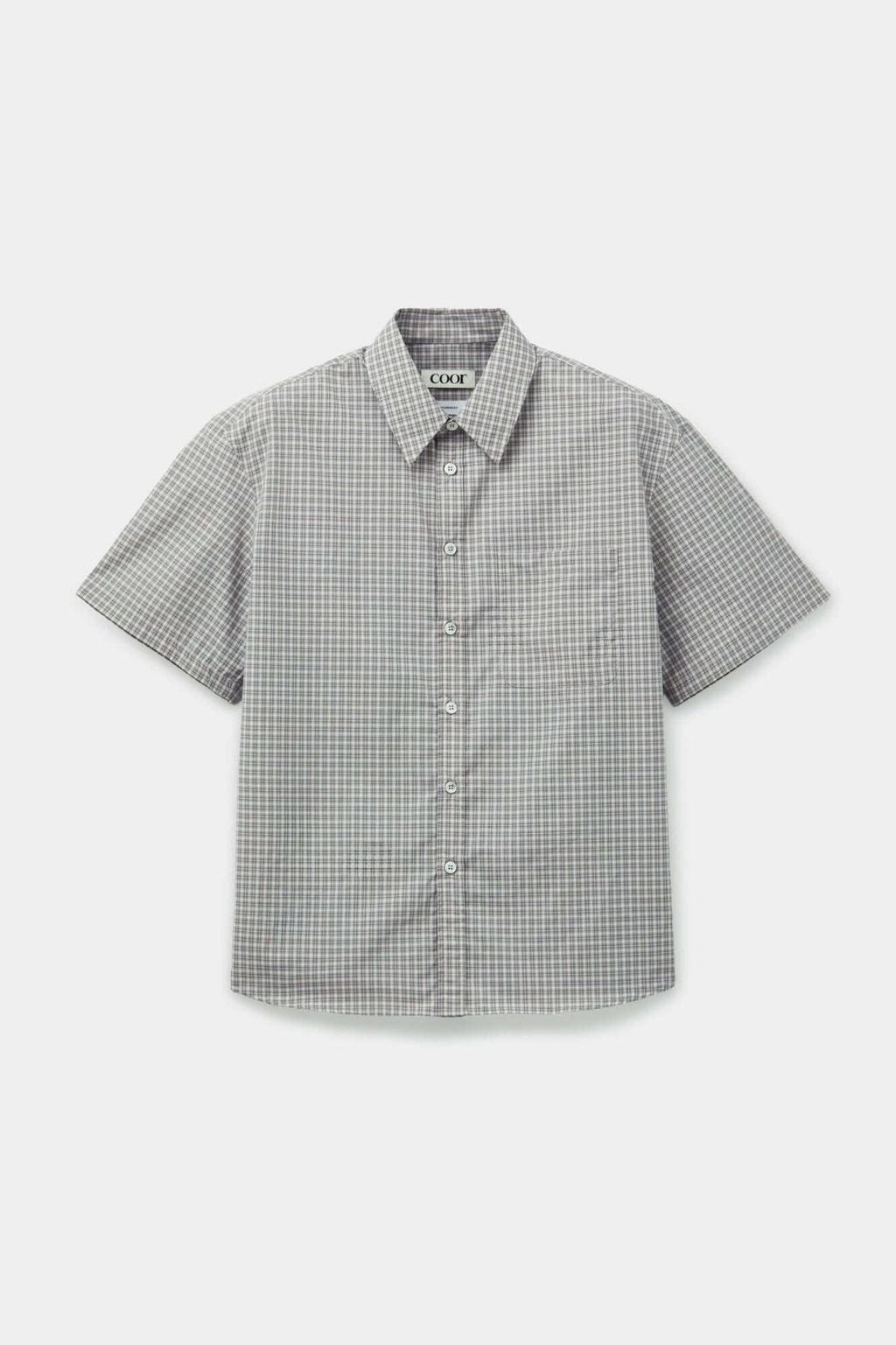 Coor - Cotton Blend Tartancheck Half Shirt (Beige Check) product image 1 | TRAB K-Fashion Australia
