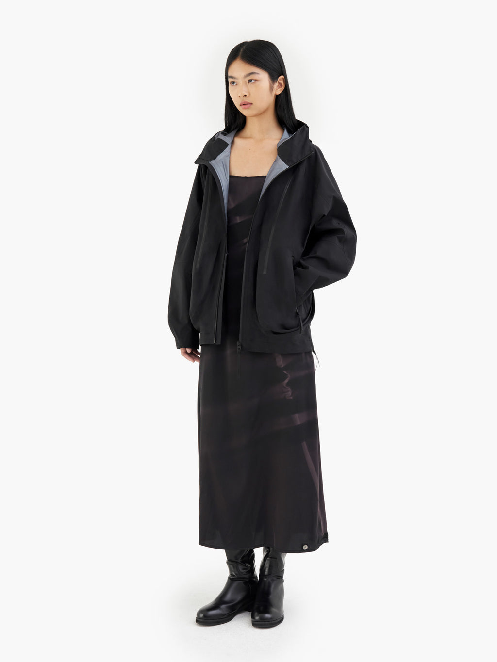 Jiyong Kim - Gore-Tex Draped Windbreaker (Black) product image 4 | TRAB K-Fashion Australia